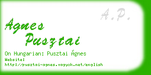 agnes pusztai business card